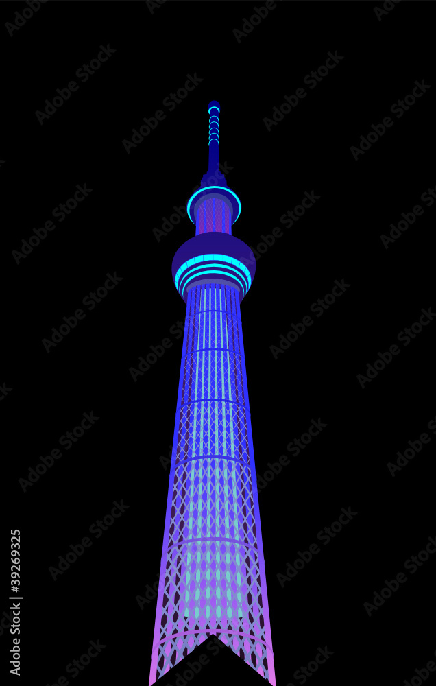 Naklejka premium Tokyo Sky Tree . vector file