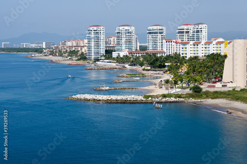 Puerto Vallarta skline and waterfront © zigzagmtart