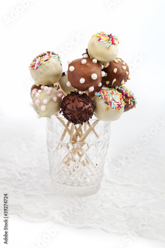 Variety of colorful cake pops
