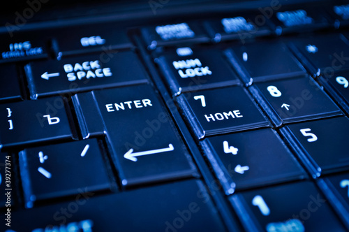 Closeup of a dark keyboard