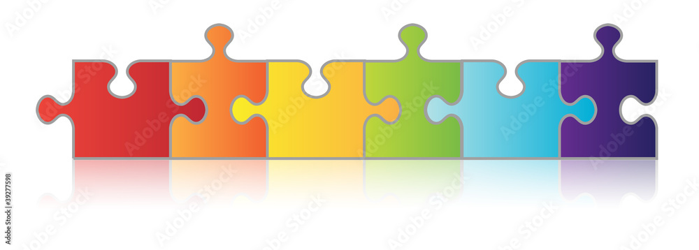 Fototapeta premium Six Piece Puzzle Chain