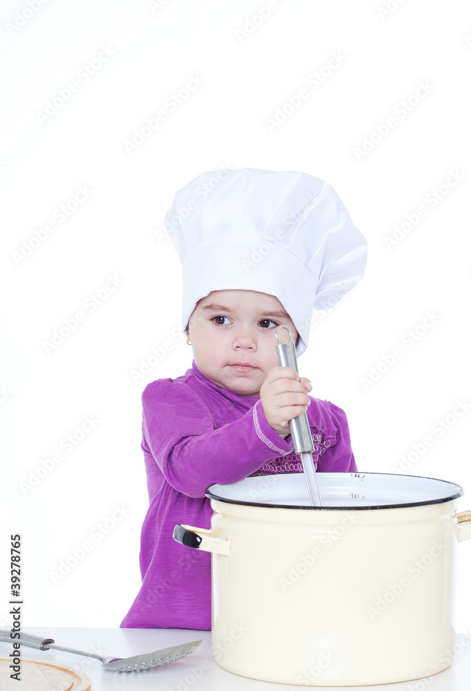 little girl in a lilac dress with the big saucepan little girl in a lilac dress with the big saucepan