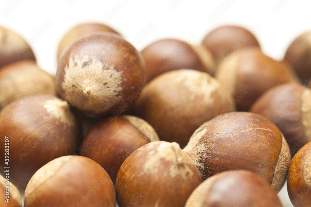 Chestnuts isolated on white background Chestnuts isolated on white background