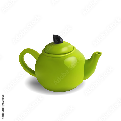 green teapot(EPS 8) isolated on white background