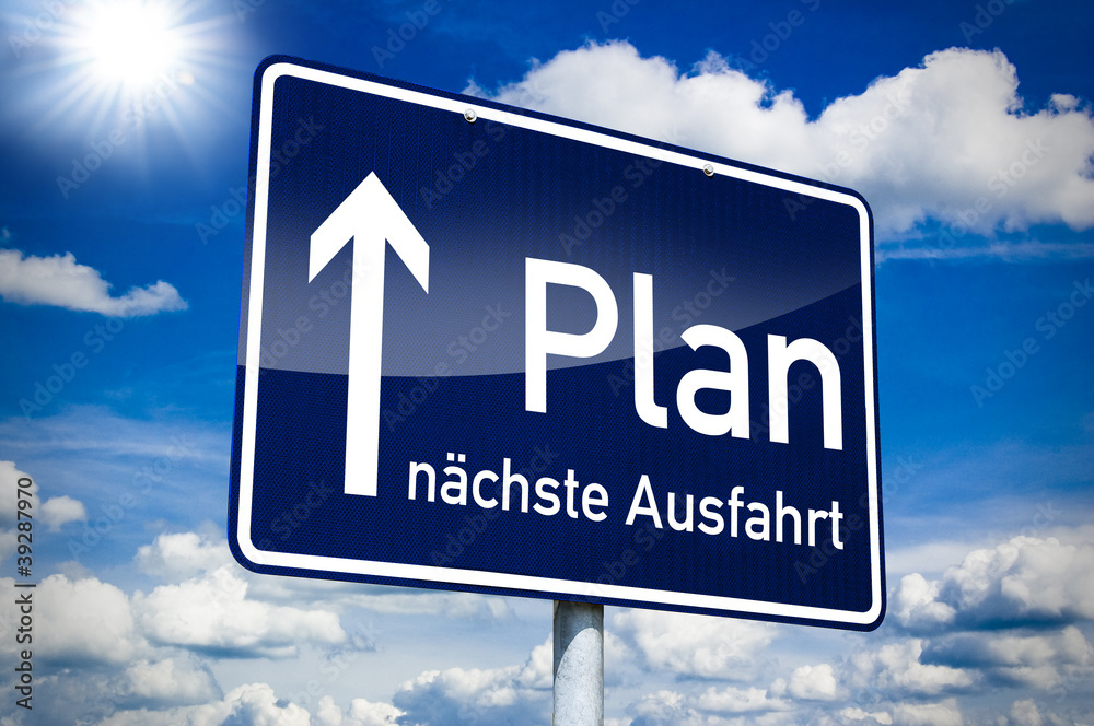 Orteingangsschild mit Plan und Pfeil Orteingangsschild mit Plan und Pfeil