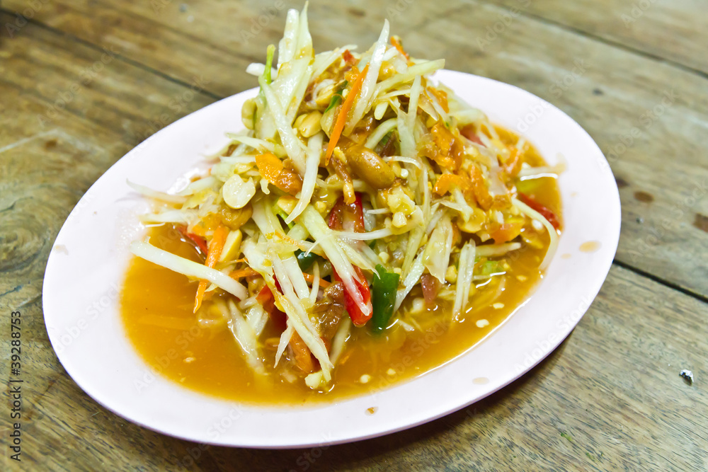 Thai tradition food papaya salad Thai tradition food papaya salad