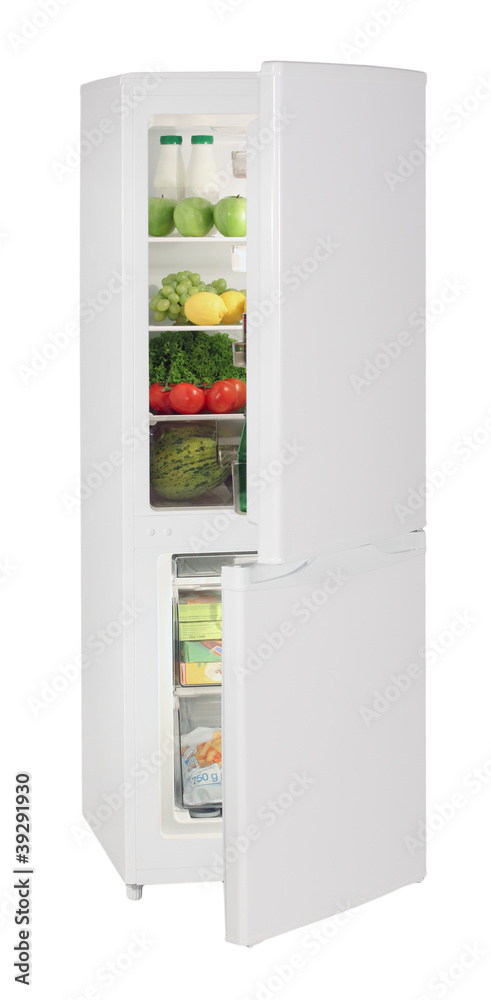 Two door white refrigerator isolated on white Two door white refrigerator isolated on white