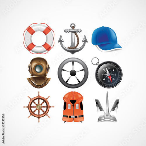 Marine travel icons