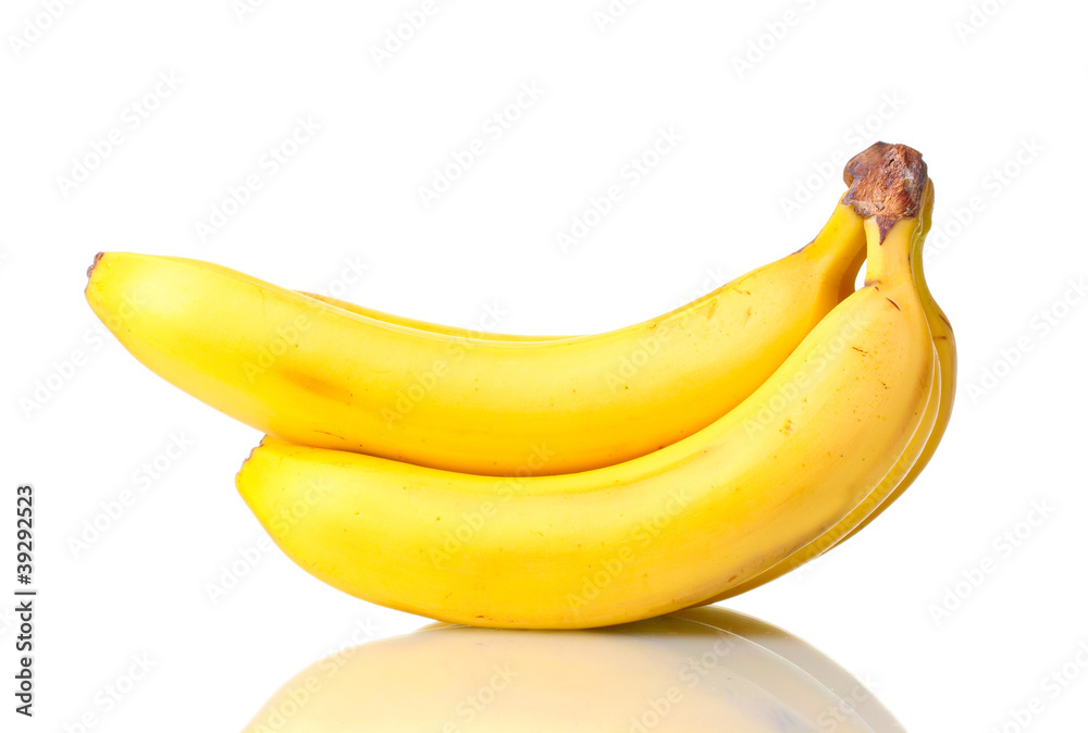 Bunch of bananas isolated on white