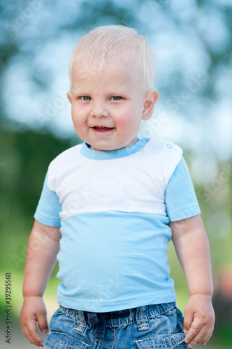 Happy little boy in the green park © mr.markin