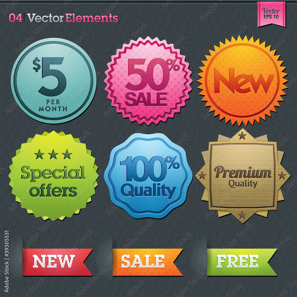 Fototapeta premium Set of vector sale labels