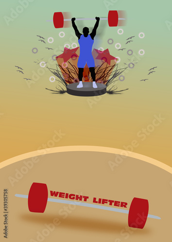 Weight-lifter background with space