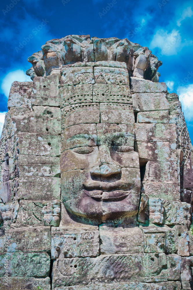 Obraz premium Stone face, Bayon Temple - Angkor Area, Cambodia, Southeast Asia