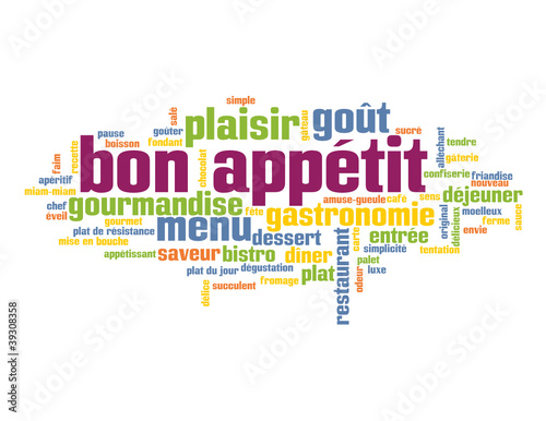 Nuage de Tags "BON APPETIT" (gastronomie restaurant dessert)