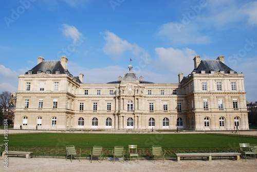 The Luxembourg Palace in beautiful garden, Paris, France