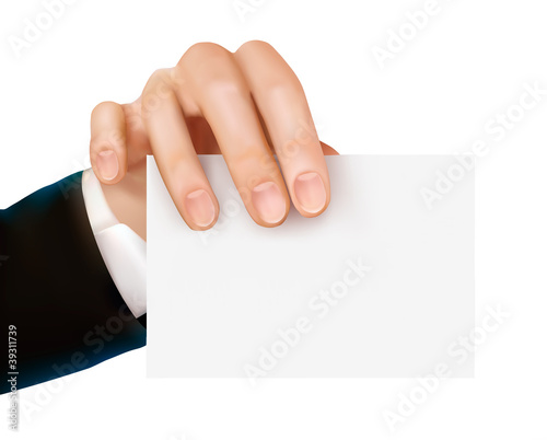 Card in hand  Vector illustration