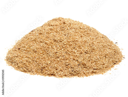 Pile of Wheat Bran Isolated on White Background