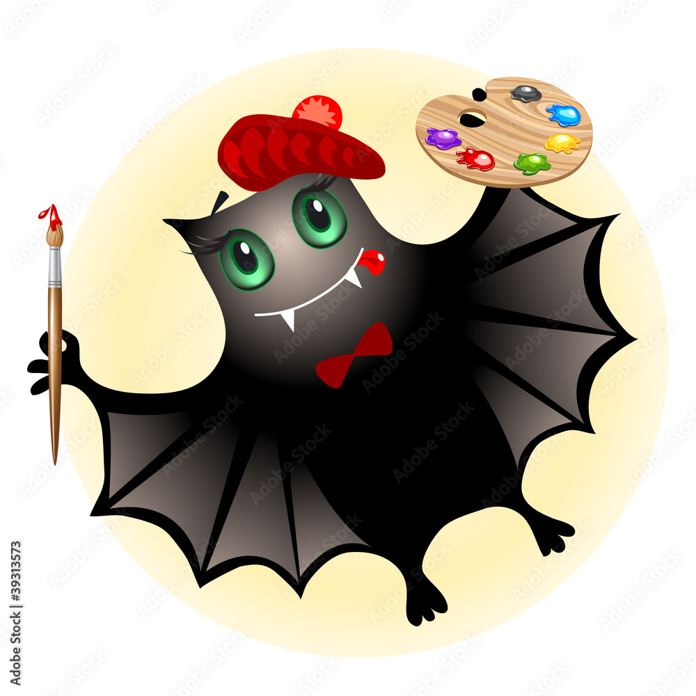 Cute bat artist