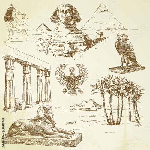 ancient egypt - hand drawn set #39315748