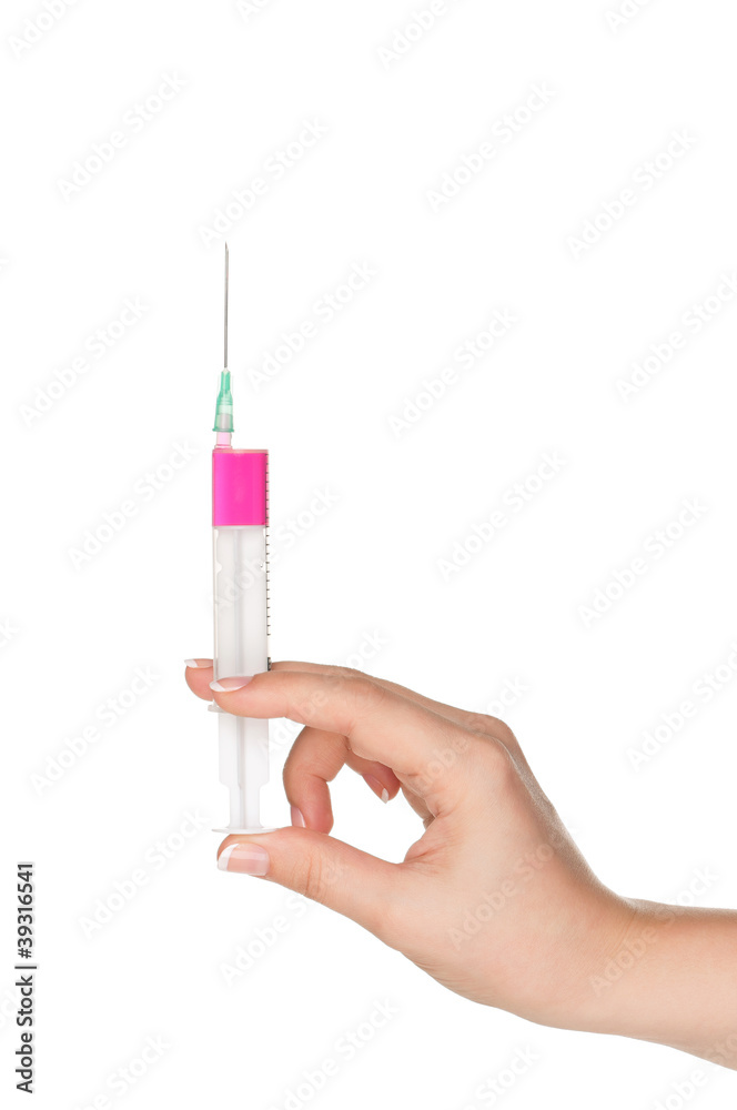 Hand with syringe Hand with syringe