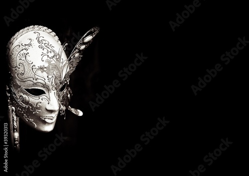 Venice carnival mask as symbol of carnival, magical Venice