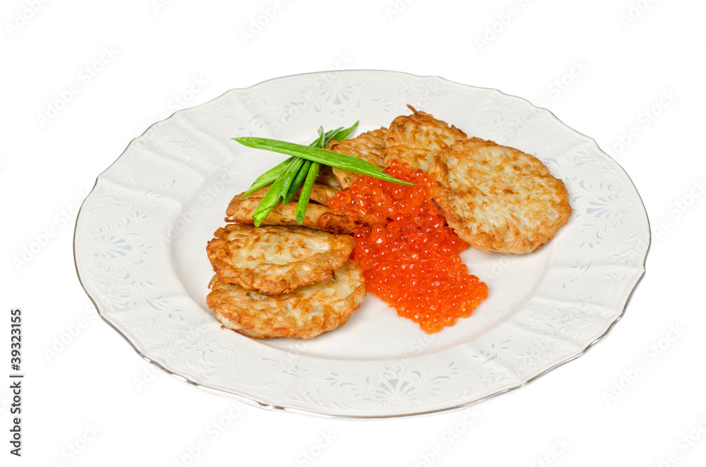 pancakes with red caviar pancakes with red caviar