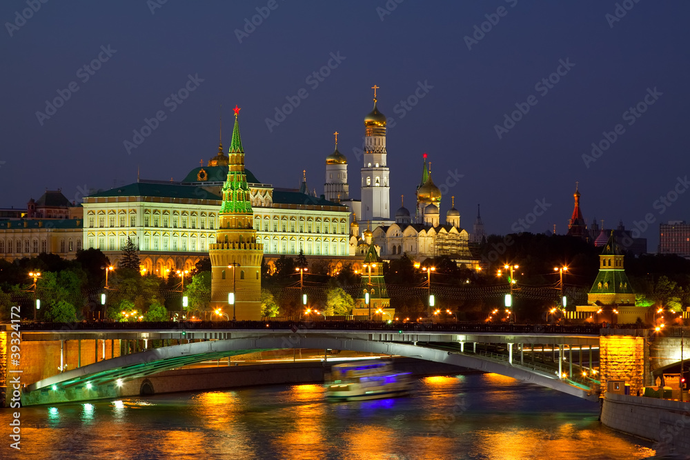 Moscow Kremlin  in night. Russia