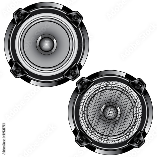 Audio speaker.Isolated on white background