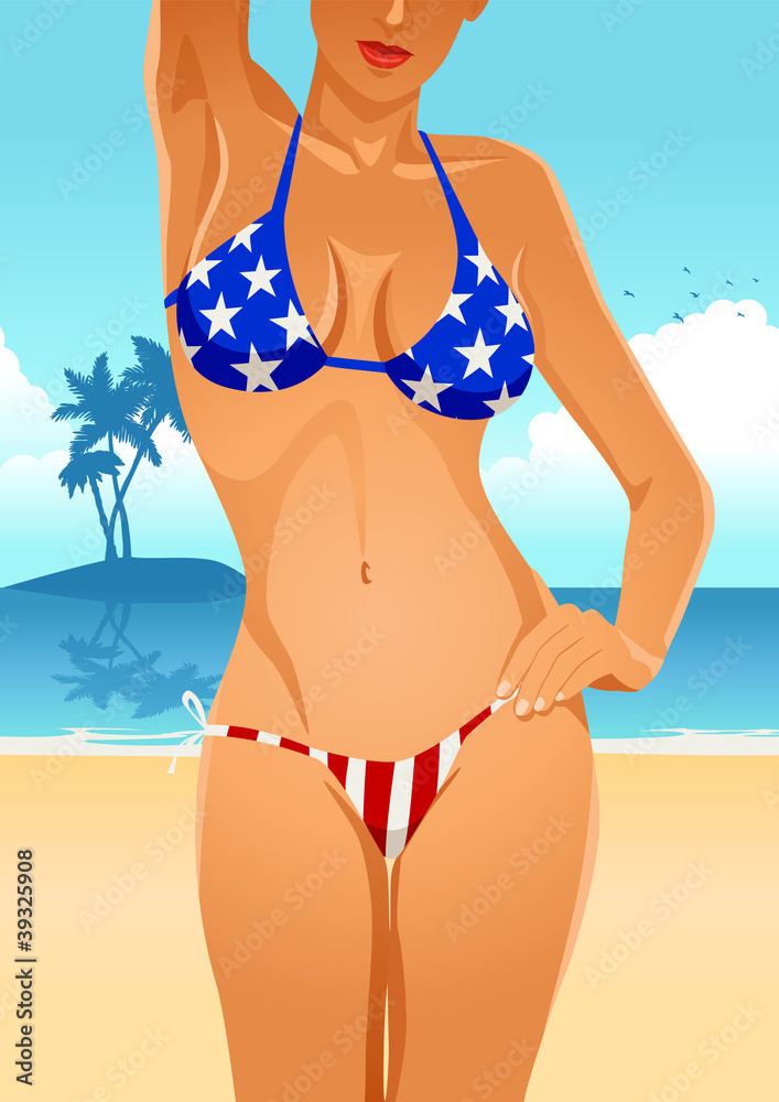 USA flag bikini