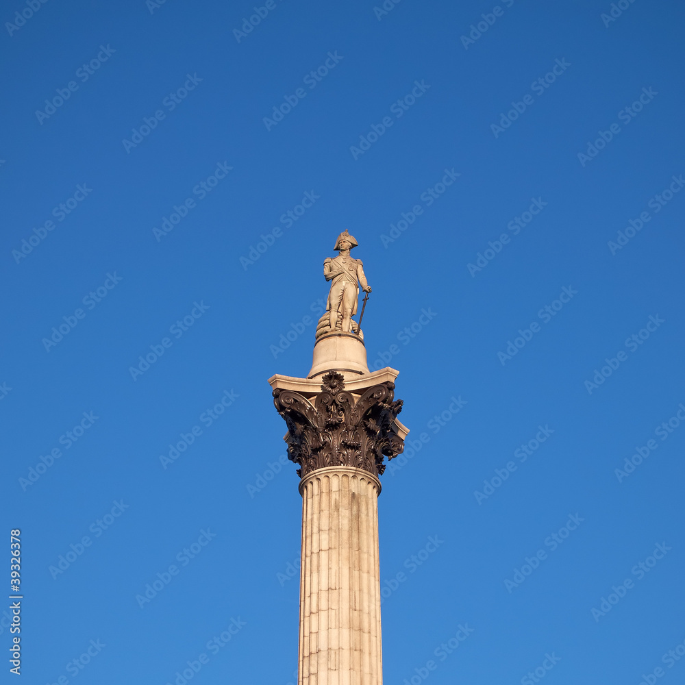 Nelson's column in Trafalgar square, London
