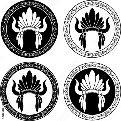 Native American Indian headdress. stencils