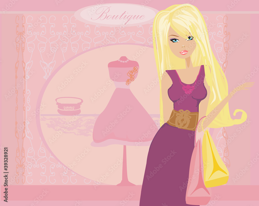 fashion girl Shopping illustration fashion girl Shopping illustration