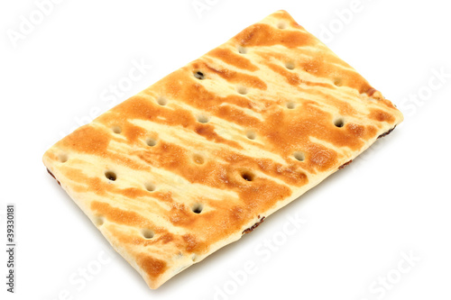 Single cookie on white background