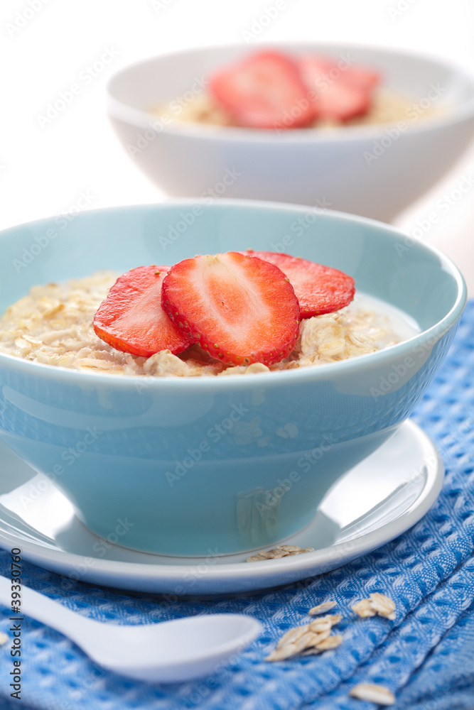cereal with fresh strawberry cereal with fresh strawberry