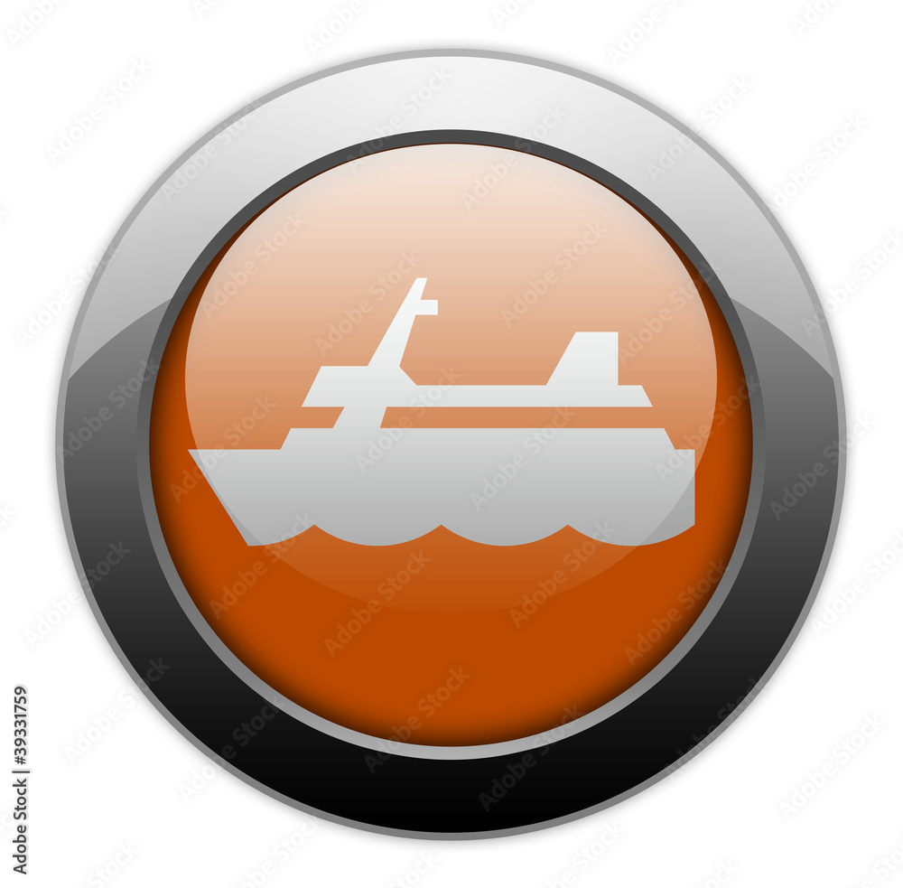 Orange Metallic Orb Button Orange Metallic Orb Button