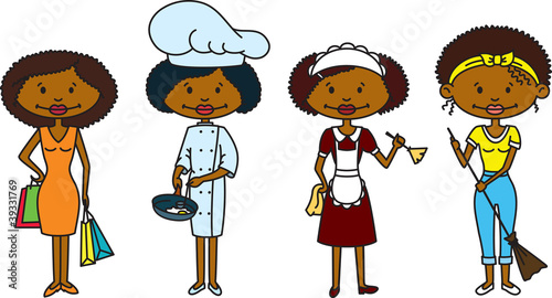 Cute African-American Housewifes (color version)