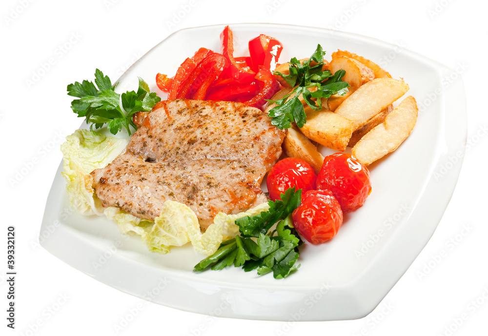 Pork Steak with Vegetables Pork Steak with Vegetables