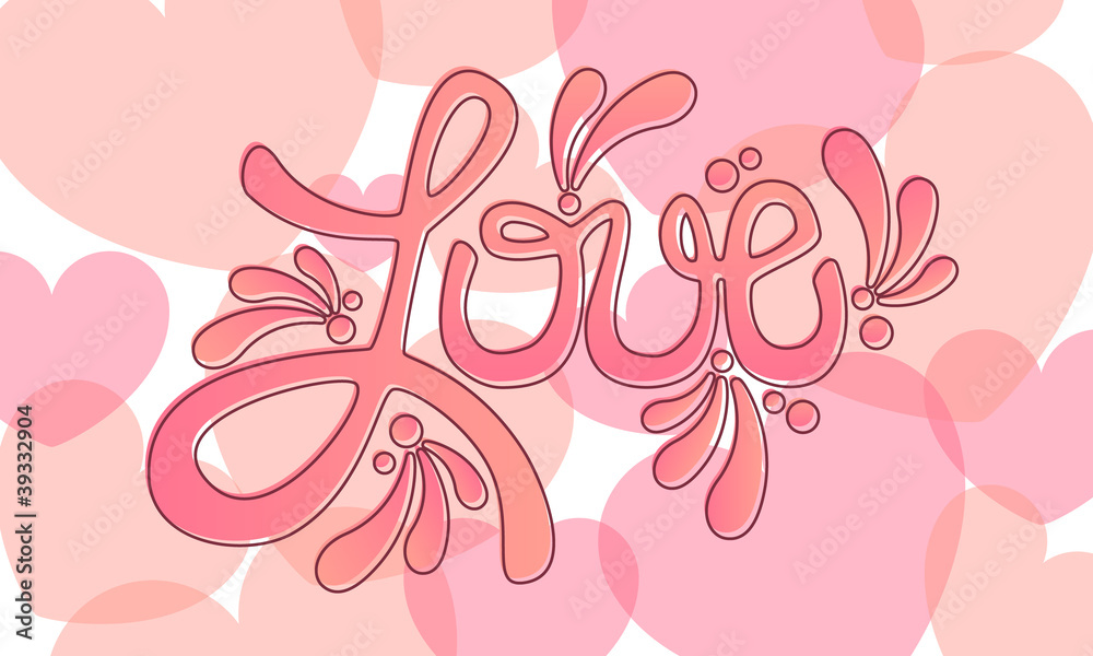 Pink Love and Hearts