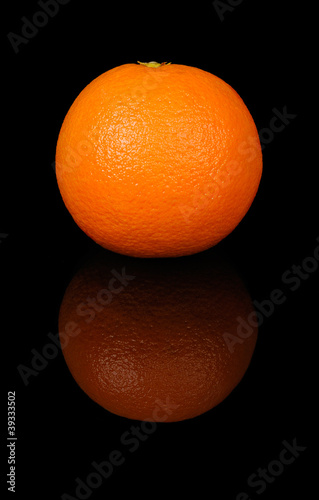 Orange on black