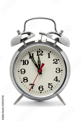 Old fashioned metal alarm clock