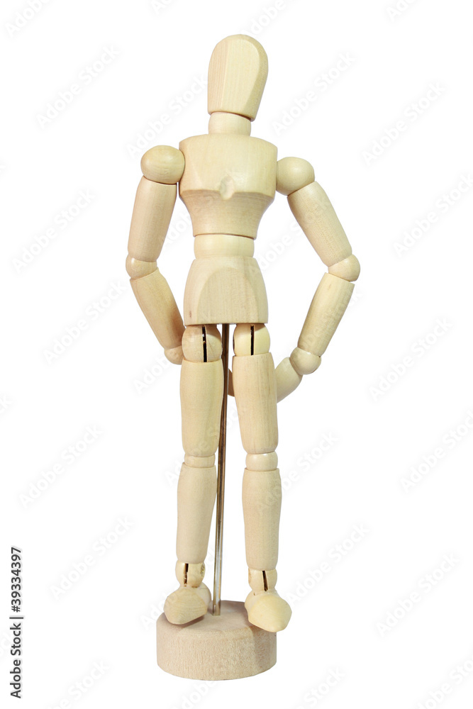 Wooden model isolated on white background. Wooden model isolated on white background.