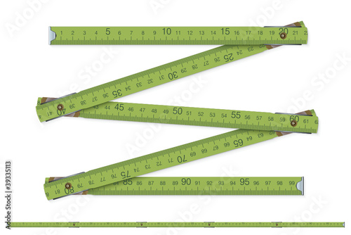 green carpenter's measure - vector illustration