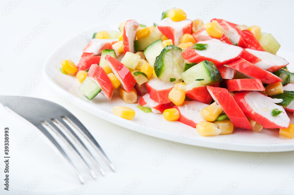 salad on a white plate
