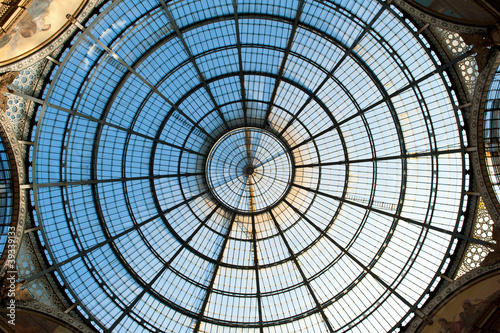 Glass dome of Galleria Vittorio Emanuele II. Milan  Italy