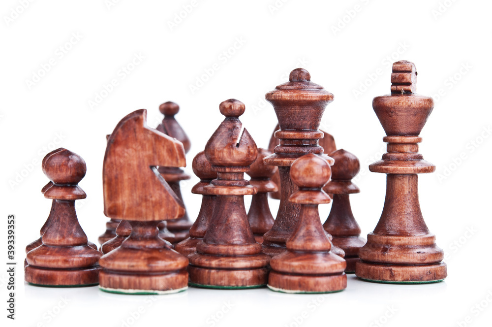 chess pieces isolated