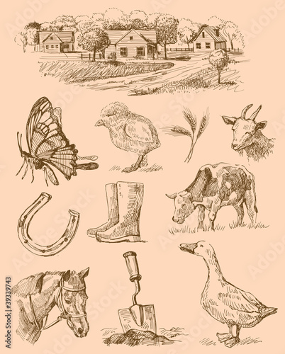 farm collection-handmade drawing