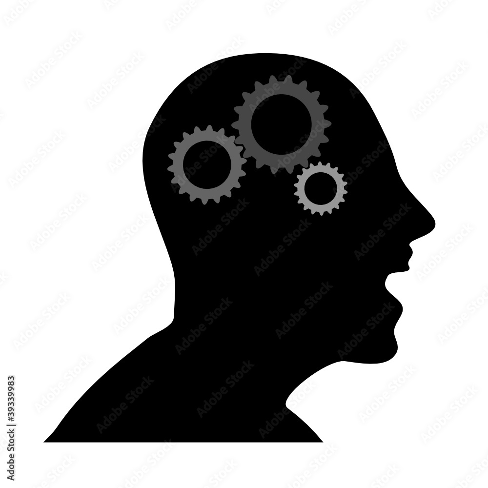 human head with gears vector illustration human head with gears vector illustration