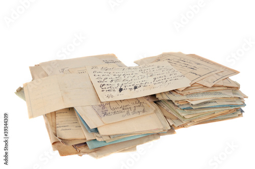stack of old document isolated