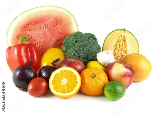 Watermelon, melon and grapefruit with other fruits