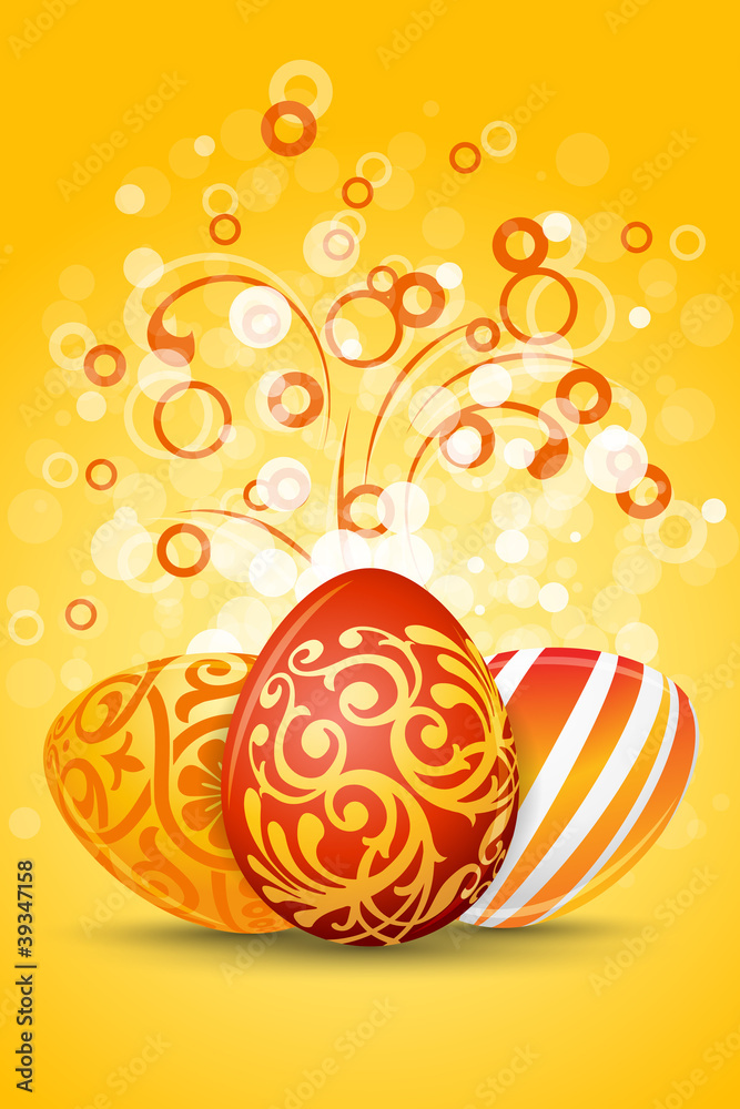 Easter Eggs with Ornament Decoration Easter Eggs with Ornament Decoration